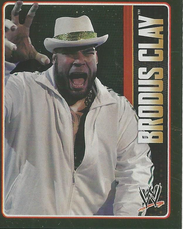 WWE Topps Icons 2013 Sticker Collection Brodus Clay Foil No.122