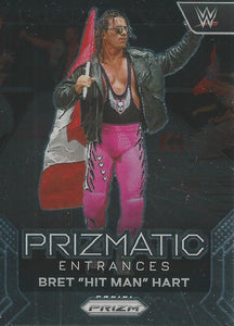 WWE Panini Prizm 2024 Trading Cards Prizmatic Entrances Bret Hart No.1