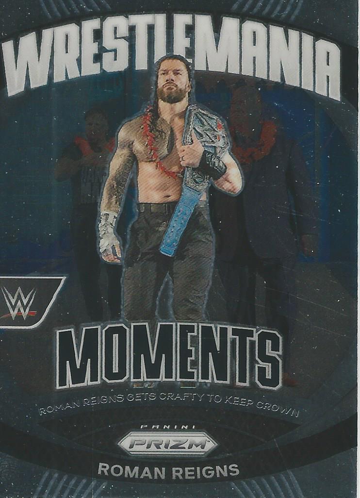 WWE Panini Prizm 2024 Trading Cards Wrestlemania Moments Roman Reigns No.11