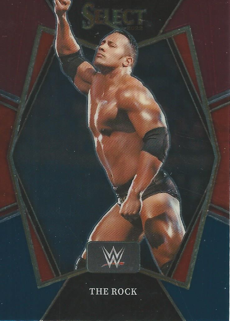 WWE Panini Select 2022 Trading Cards The Rock Red/Silver/Blue No.162