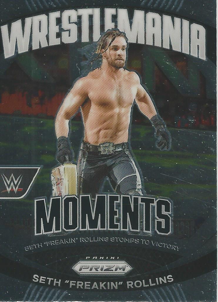 WWE Panini Prizm 2024 Trading Cards Wrestlemania Moments Seth Rollins No.16