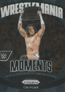 WWE Panini Prizm 2024 Trading Cards Wrestlemania Moments CM Punk No.24