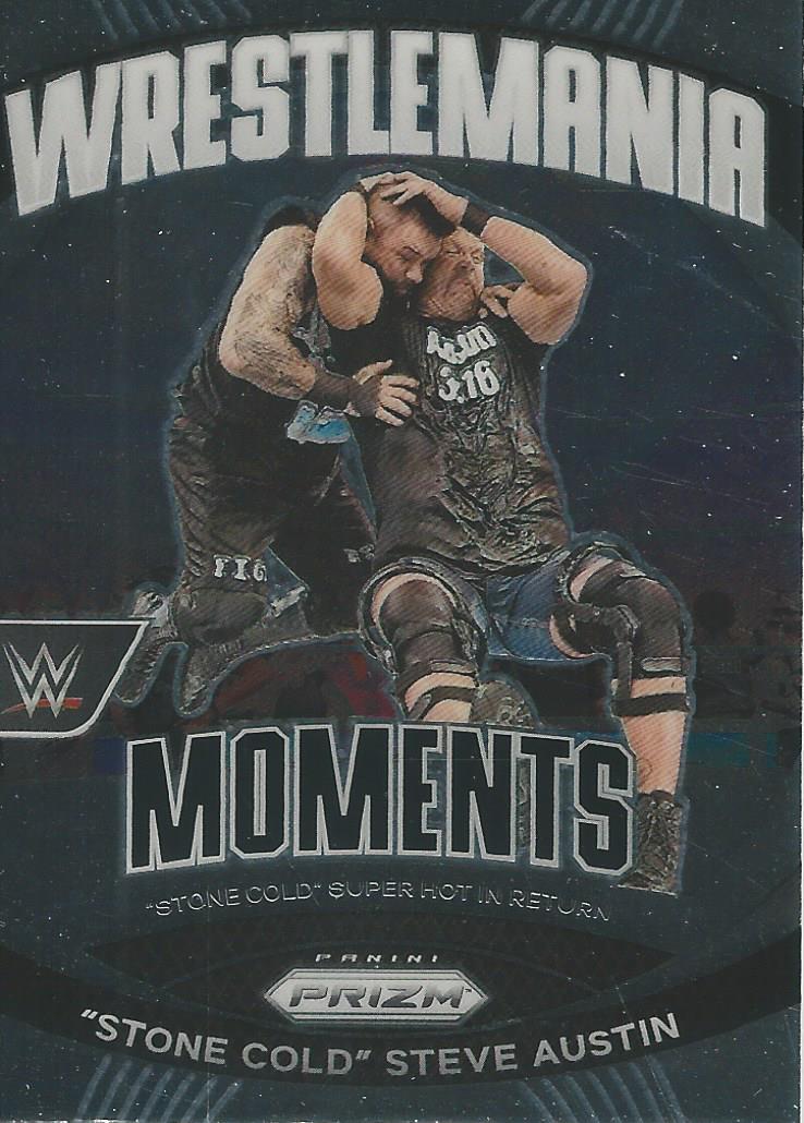 WWE Panini Prizm 2024 Trading Cards Wrestlemania Moments Stone Cold Steve Austin No.25