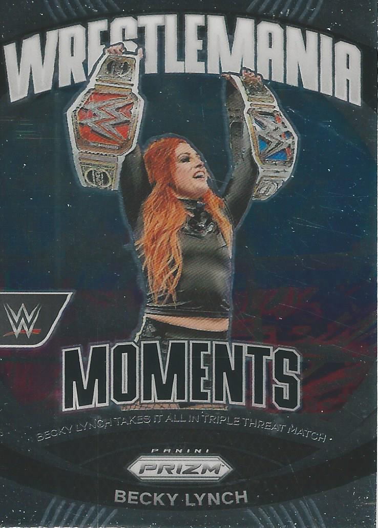 WWE Panini Prizm 2024 Trading Cards Wrestlemania Momenets Becky Lynch No.28