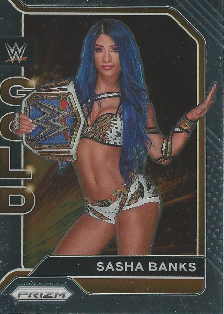 WWE Panini Prizm 2022 Trading Cards Sasha Banks Gold No.8