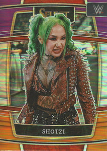 WWE Panini Select 2022 Trading Cards Orange/Purple/Silver Prizm Shotzi Blackheart No.34