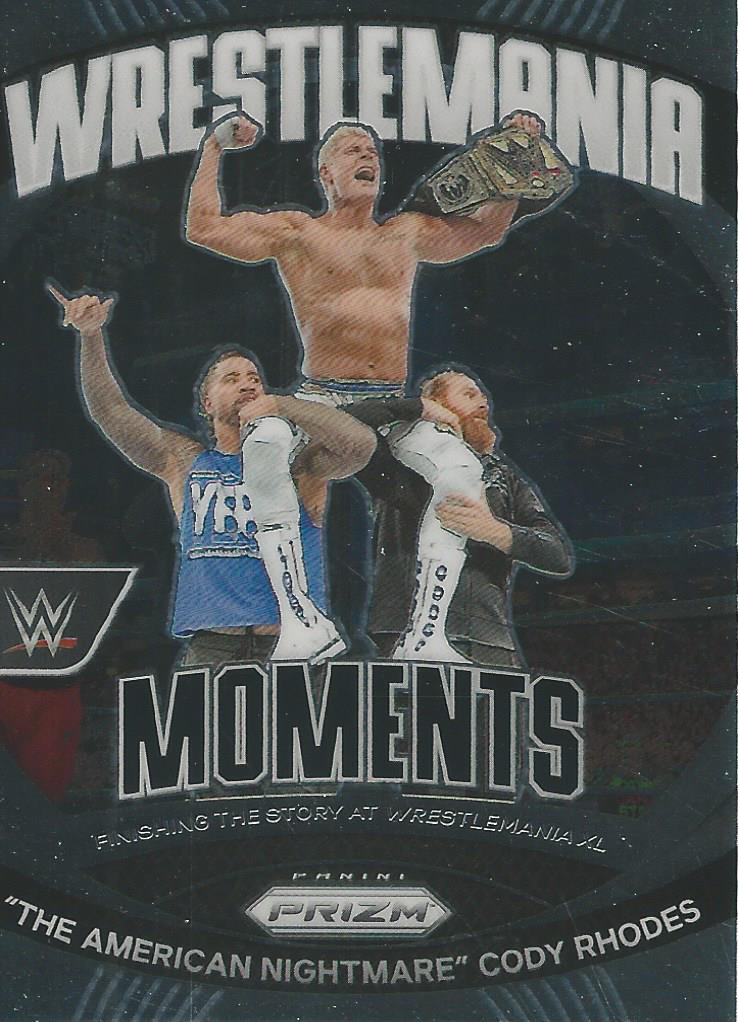 WWE Panini Prizm 2024 Trading Cards Wrestlemania Moments Cody Rhodes No.40