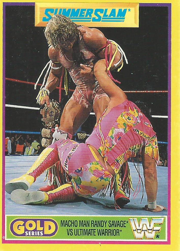 WWF Merlin Gold Series 2 1992 Trading Cards Macho Man vs Ultimate Warrior No.4