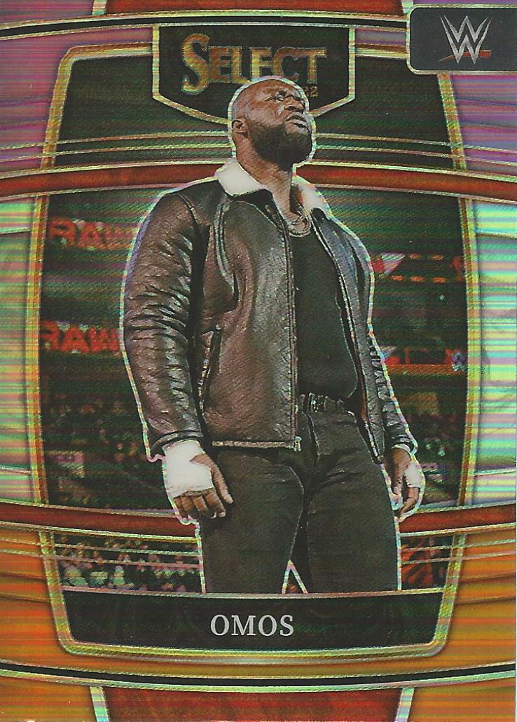 WWE Panini Select 2022 Trading Cards Orange/Purple/Silver Prizm Omos No.74