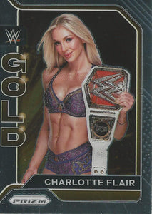 WWE Panini Prizm 2022 Trading Cards Gold Charlotte Flair No.18