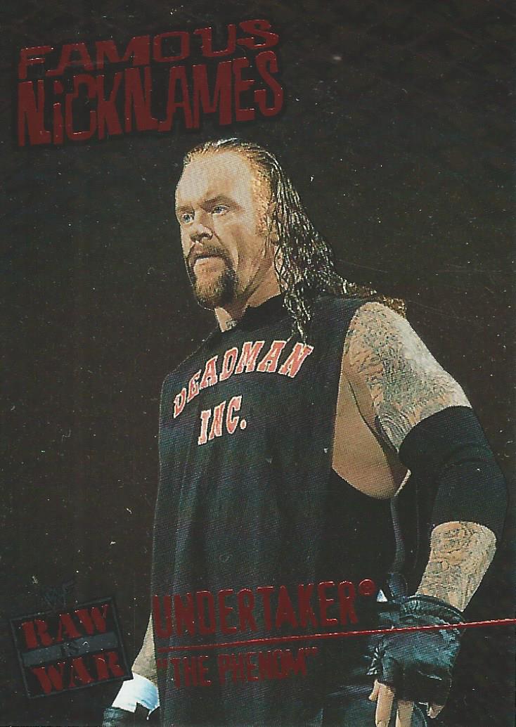 WWF Fleer Raw 2001 Trading Cards Undertaker Famous Nicknames 12 of 14