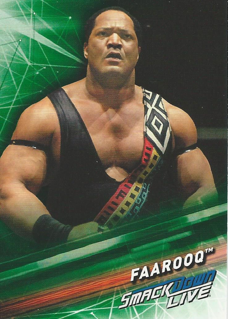 WWE Topps Smackdown 2019 Trading Cards Faarooq No.74 Green