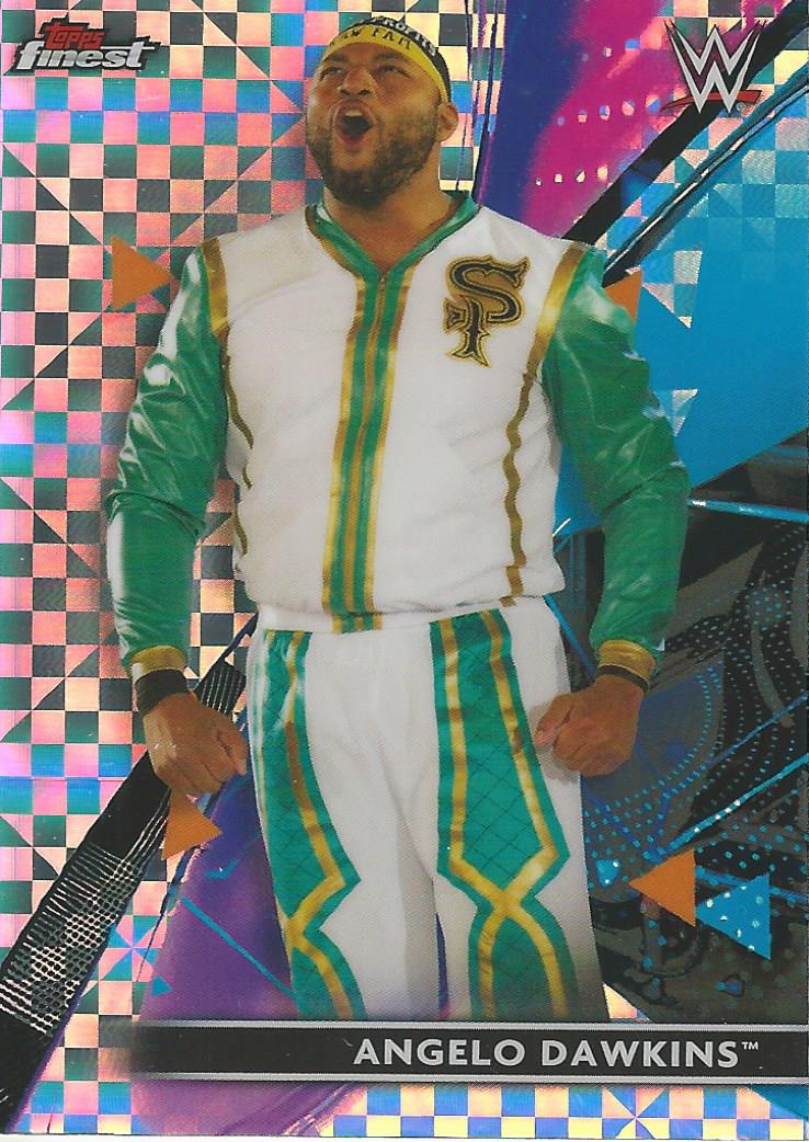 WWE Topps Finest 2021 Trading Cards Angelo Dawkins X-Fractor No.42