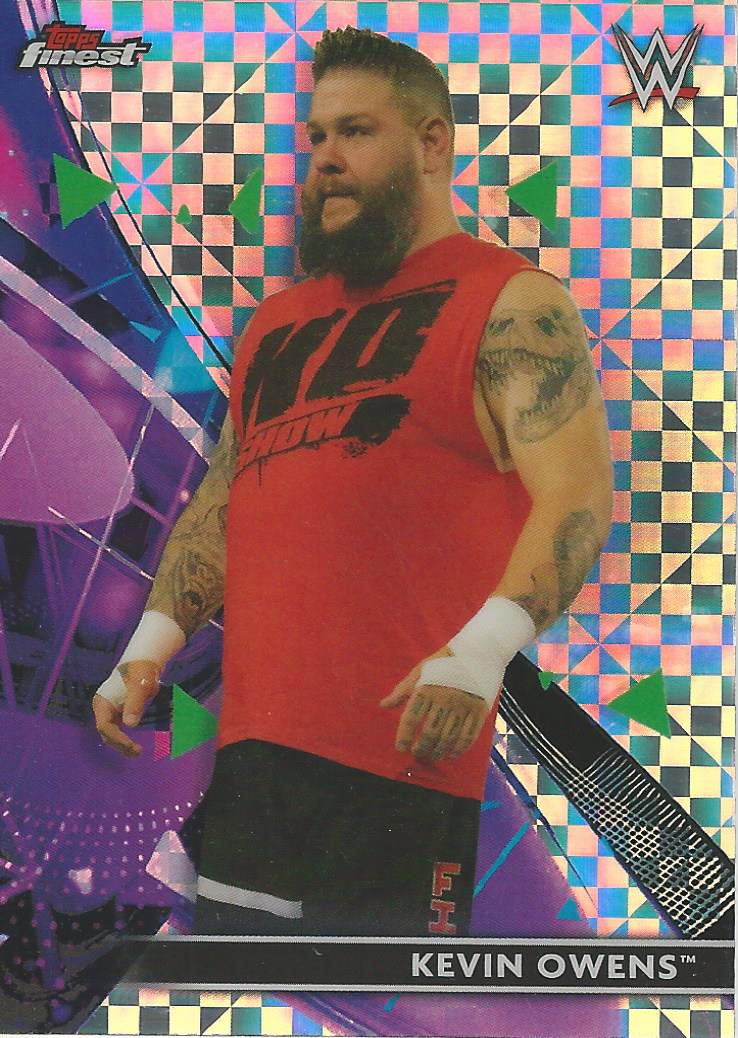 WWE Topps Finest 2021 Trading Cards Kevin Owens X-Fractor No.56