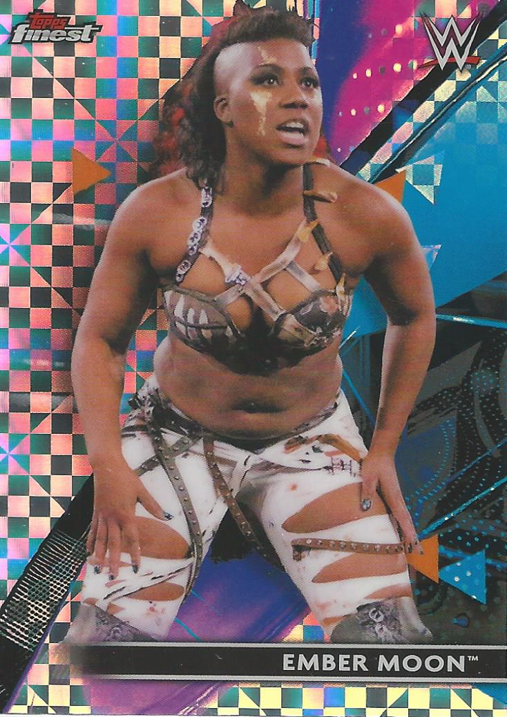 WWE Topps Finest 2021 Trading Cards Ember Moon X-Fractor No.83