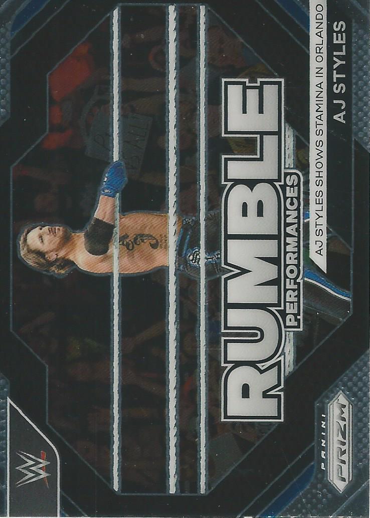 WWE Panini Prizm 2024 Trading Cards Rumble Performances AJ Styles No.15