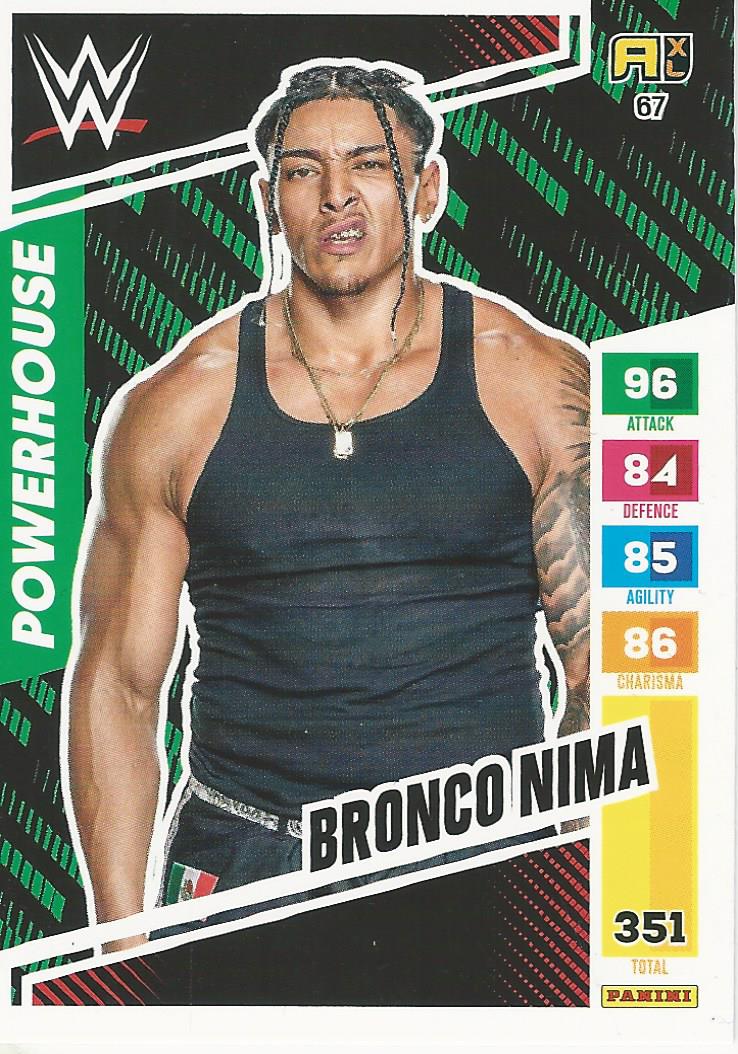 WWE Panini  XL Adrenalyn 2024 Trading Cards Bronco Nima No.67 Rookie