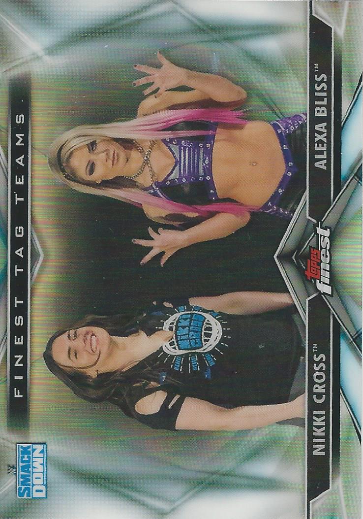 WWE Topps Finest 2020 Trading Cards Alexa Bliss and Nikki Cross TT-6