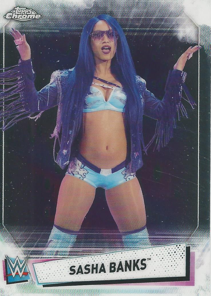 WWE Topps Chrome 2021 Trading Cards Sasha Banks No.66