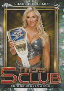 WWE Topps Chrome 2021 Trading Cards Charlotte Flair 5T-3