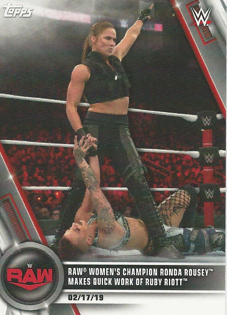 WWE Topps Women Division 2020 Trading Cards Ronda Rousey No.12