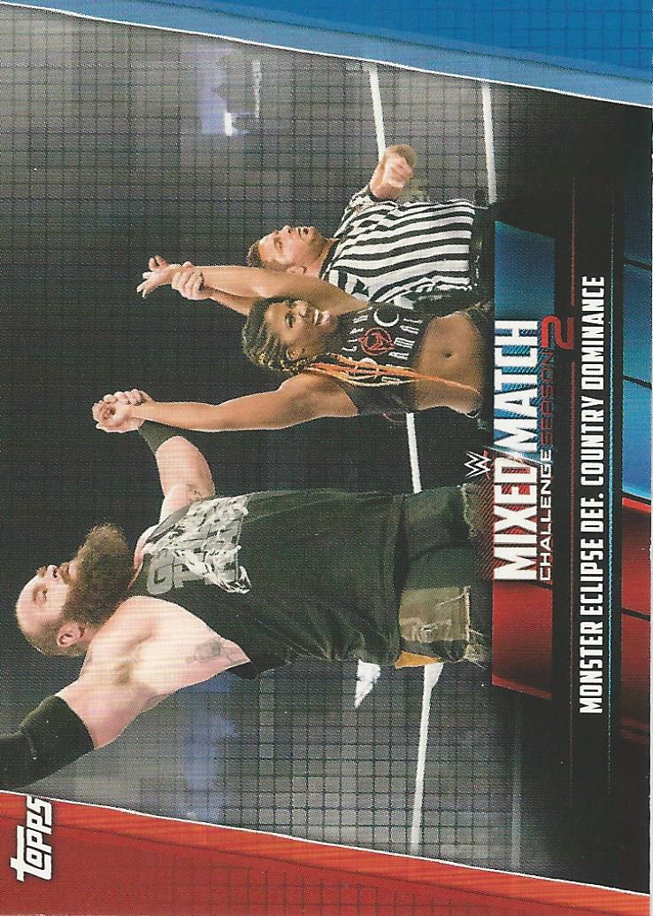 WWE Topps Women Division 2019 Trading Cards Braun Strowman and Ember Moon MMC-16