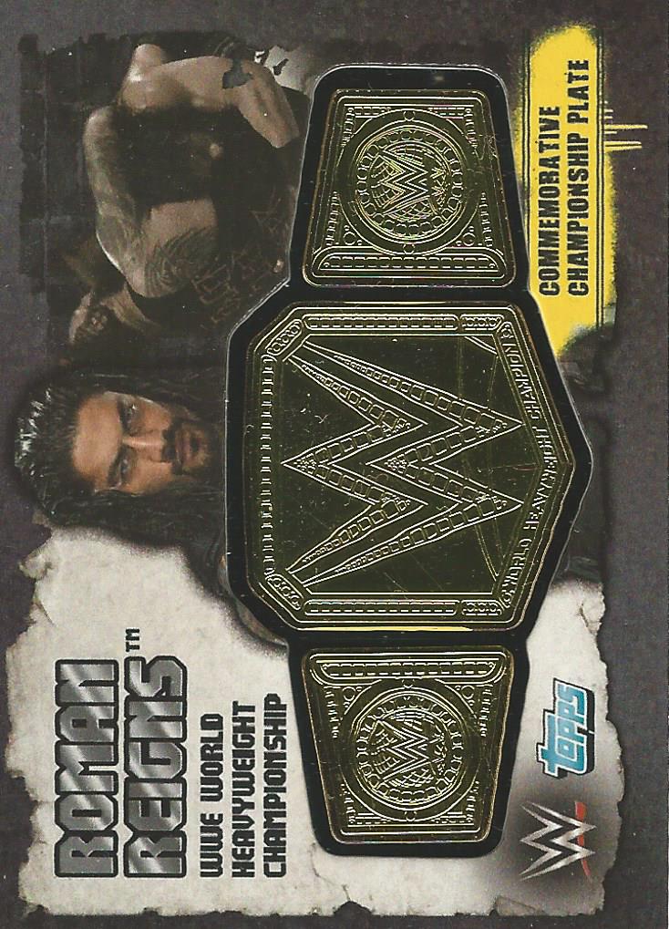 WWE Topps Slam Attax Takeover 2016 Trading Card Roman Reigns Plate Card