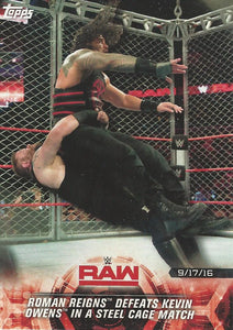 WWE Topps Road to Wrestlemania 2018 Trading Cards Roman Reigns vs Kevin Owens No.1