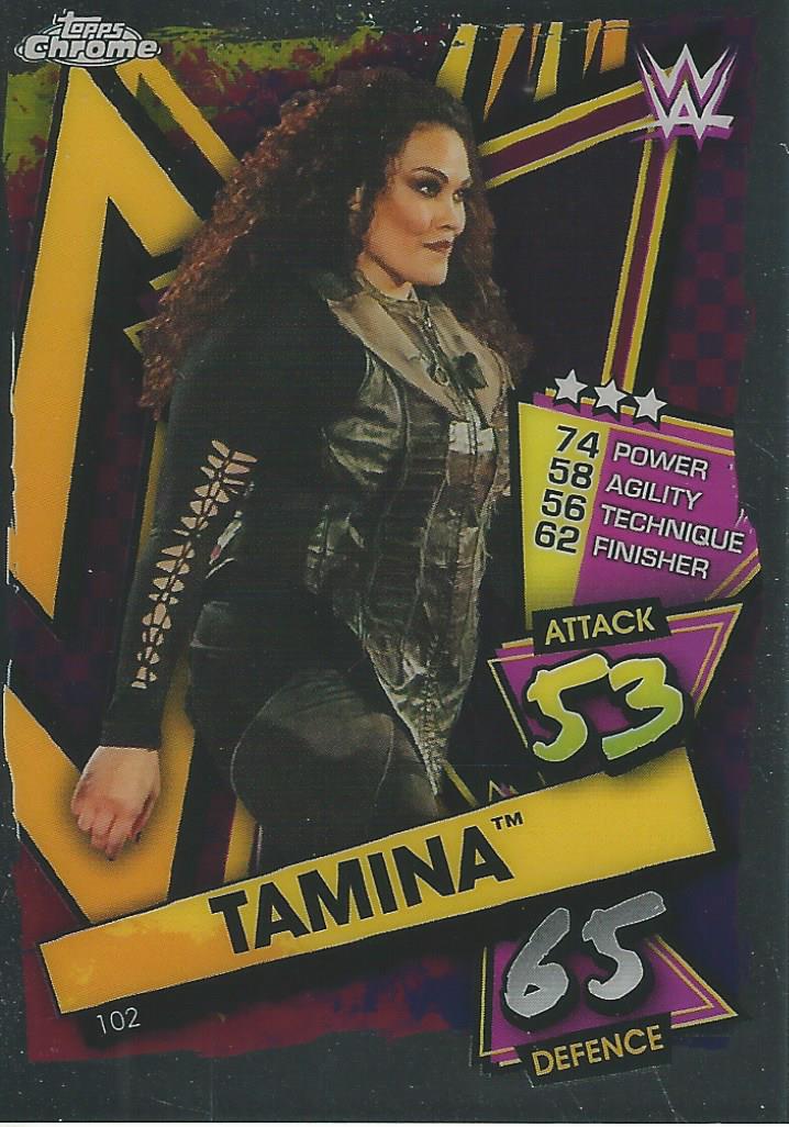 WWE Topps Slam Attax Chrome 2021 Trading Cards Tamina No.102