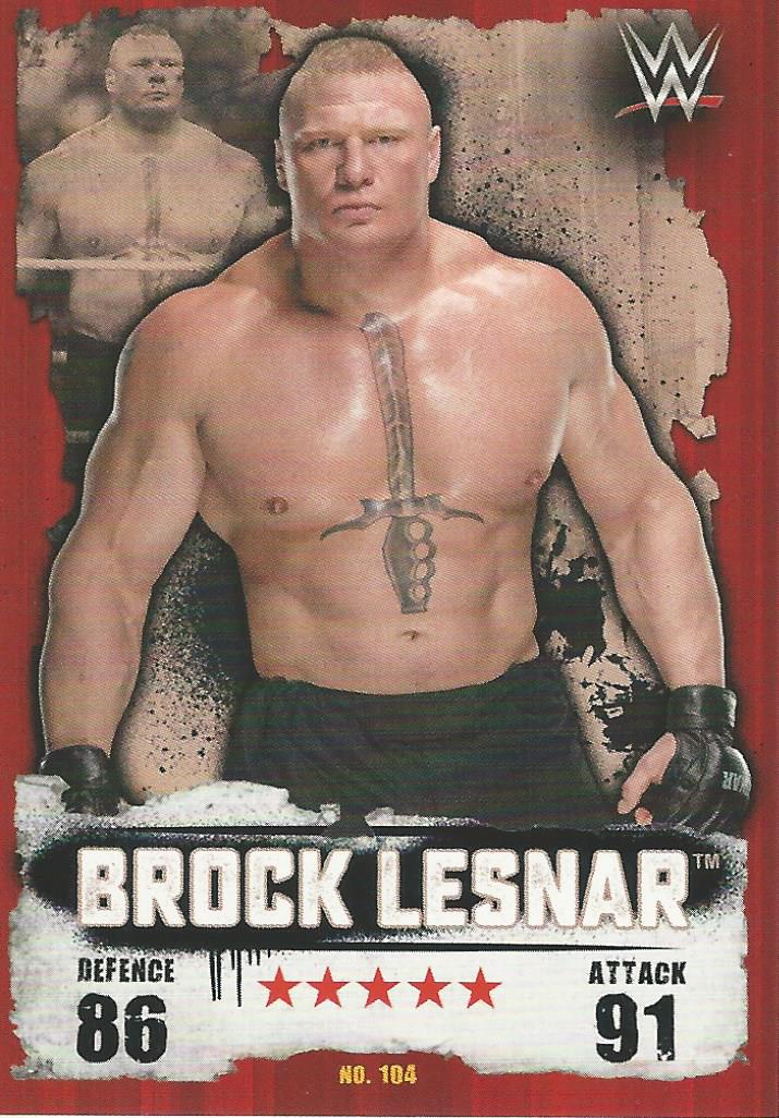 WWE Topps Slam Attax Takeover 2016 Trading Card Brock Lesnar No.104
