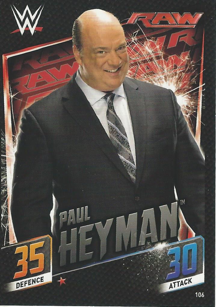 WWE Topps Slam Attax 2015 Then Now Forever Trading Card Paul Heyman No.106