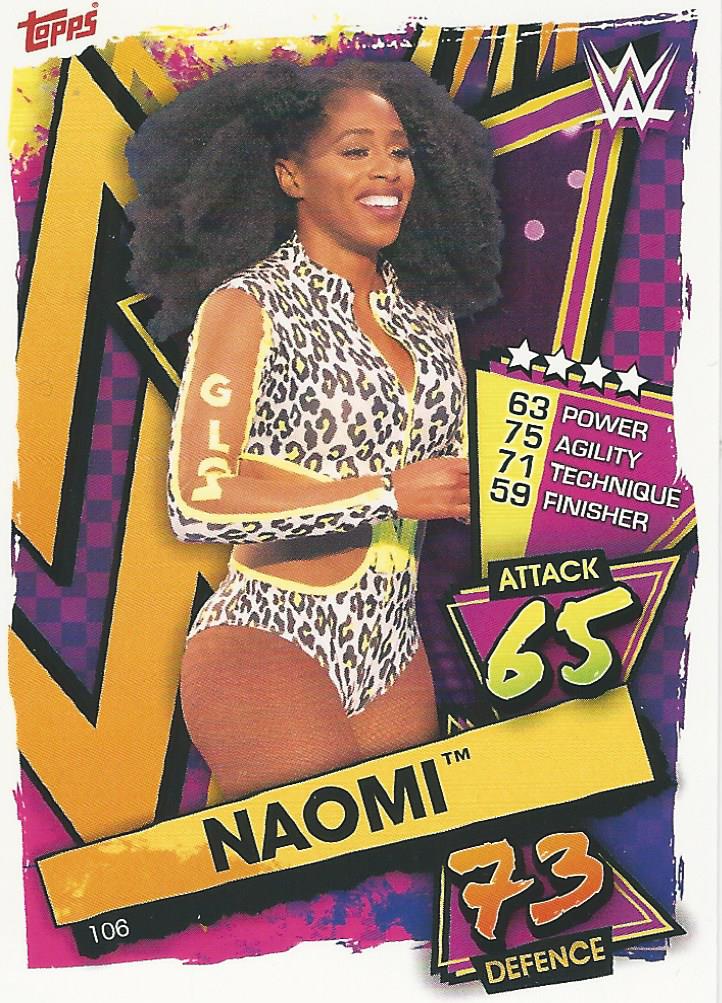 WWE Topps Slam Attax 2021 Trading Card Naomi No.106