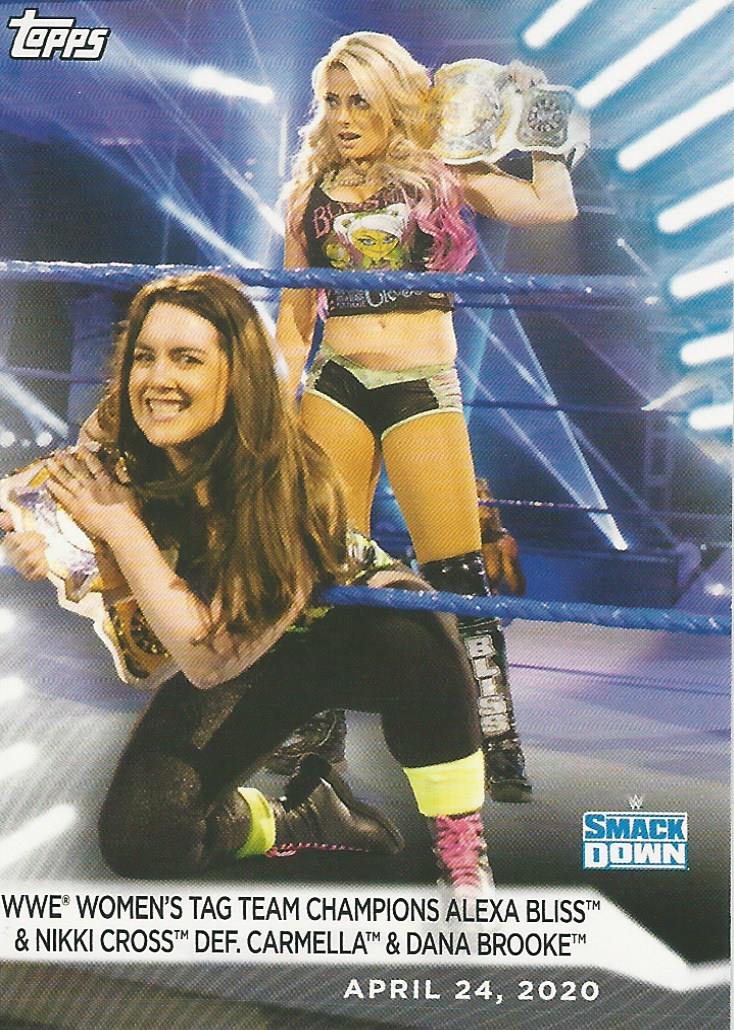 WWE Topps Women Division 2021 Trading Card Alexa Bliss and Nikki Cross No.9