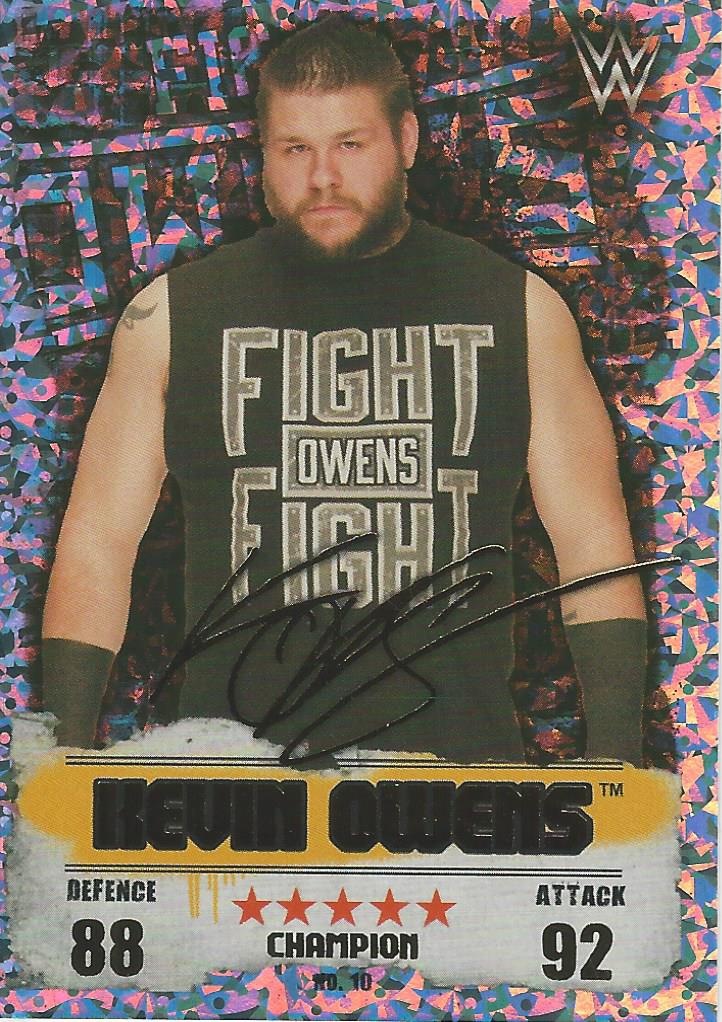 WWE Topps Slam Attax Takeover 2016 Trading Card Kevin Owens Gold Champion No.10