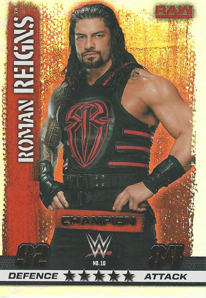 WWE Topps Slam Attax 10th Edition Trading Card 2017 Champion Roman Reigns No.10