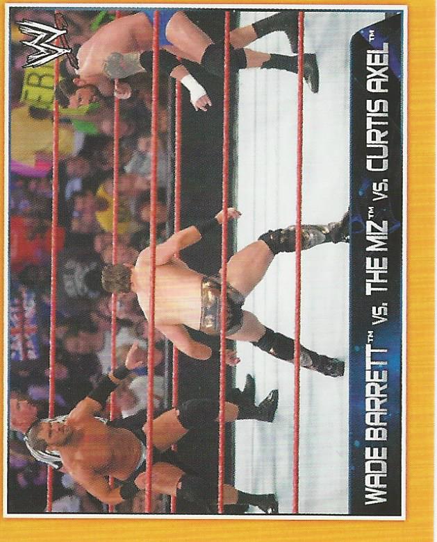 WWE Topps A-Z Sticker Collection 2014 Wade Barrett vs Miz vs Curtis Axel No.112