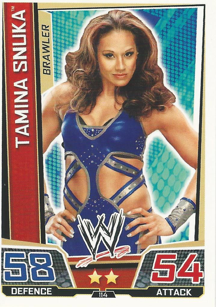 WWE Slam Attax Superstars 2013 Trading Card Tamina Snuka No.114