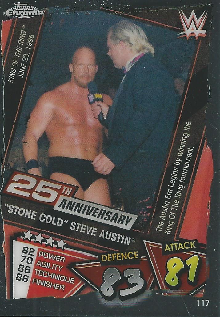 WWE Topps Slam Attax Chrome 2021 Trading Cards Stone Cold Steve Austin No.117