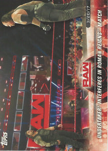 WWE Topps Road to Wrestlemania 2018 Trading Cards Undertaker and Roman Reigns No.19