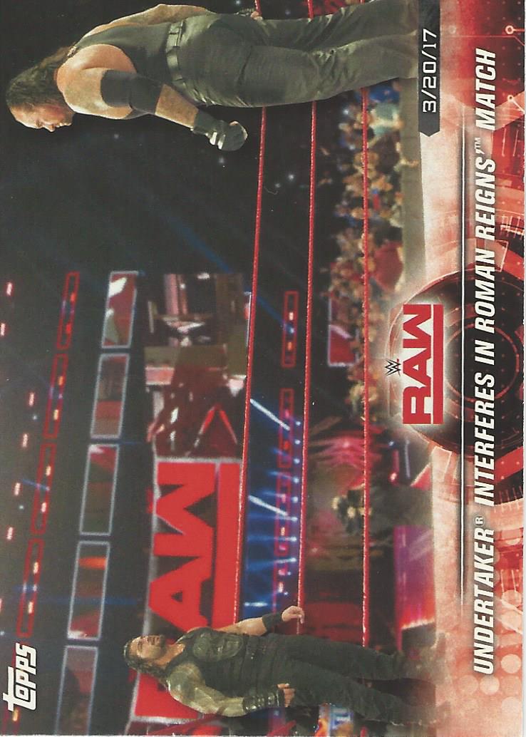 WWE Topps Road to Wrestlemania 2018 Trading Cards Undertaker and Roman Reigns No.19