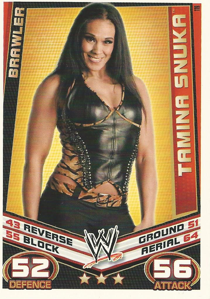 WWE Topps Slam Attax Rebellion 2012 Trading Card Tamina Snuka No.119