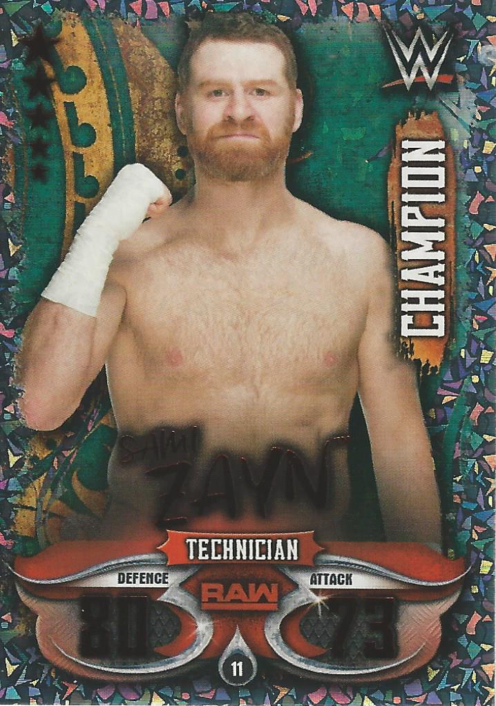 WWE Topps Slam Attax Live 2018 Trading Card Sami Zayn Champion No.11