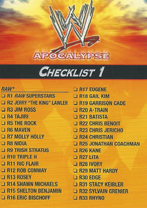 WWE Topps Apocalypse 2004 Trading Card Checklist 1 C1