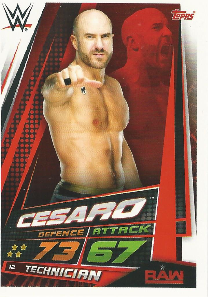 WWE Topps Slam Attax Universe 2019 Trading Card Cesaro No.12