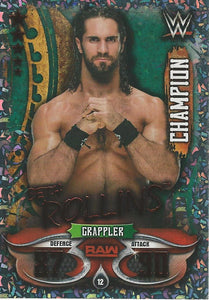 WWE Topps Slam Attax Live 2018 Trading Card Seth Rollins Champion No.12