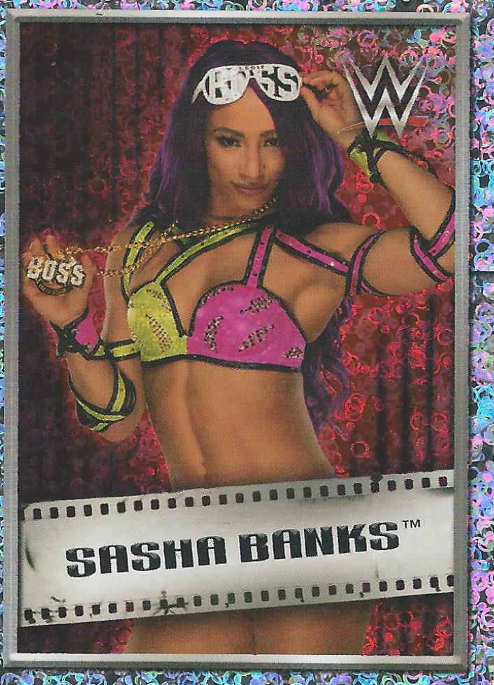 WWE Topps 2018 Stickers Sasha Banks Foil No.130