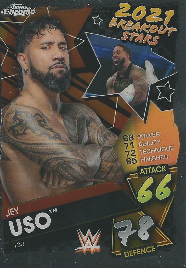 WWE Topps Slam Attax Chrome 2021 Trading Cards Jey Uso No.130