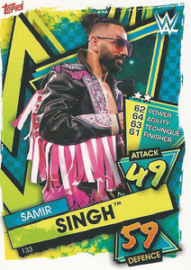 WWE Topps Slam Attax 2021 Trading Card Samir Singh No.133