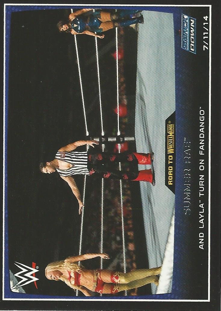 WWE Topps Road to Wrestlemania 2015 Trading Cards Summer Rae and Layla No.34