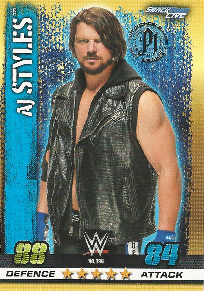 WWE Topps Slam Attax 10th Edition Trading Card 2017 AJ Styles No.134